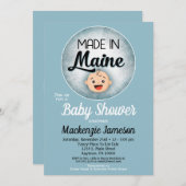 Maine Baby Shower Funny Blue Boys Invitation (Front/Back)