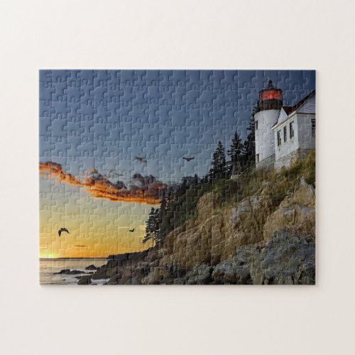 Maine Bass Harbor Lighthouse Photo Jigsaw Puzzle