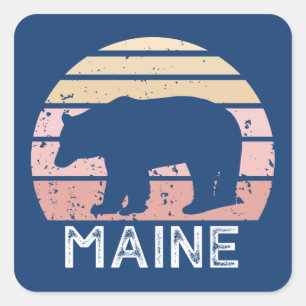 Maine Bear Square Sticker