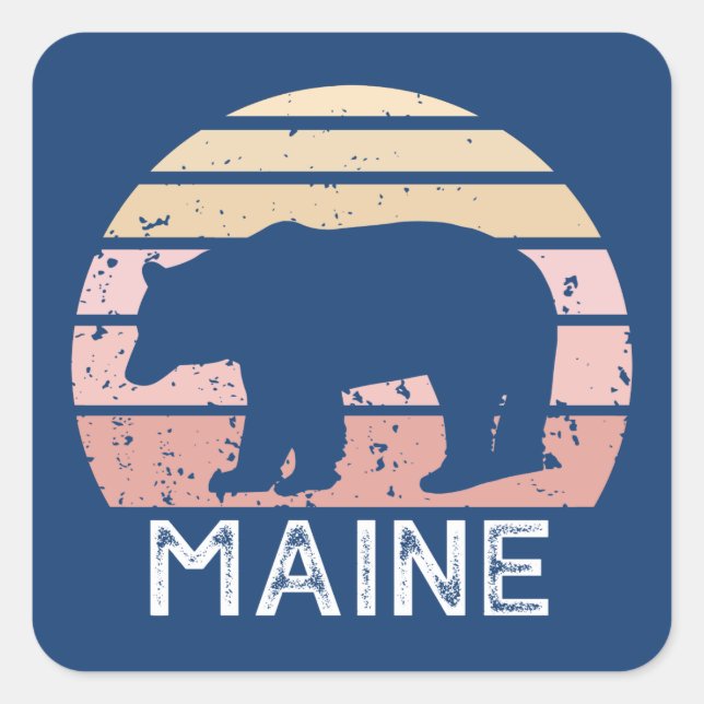 Maine Bear Square Sticker (Front)