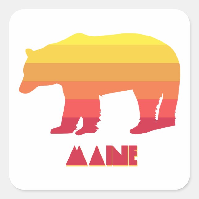 Maine Bear Square Sticker (Front)