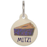 Maine Blueberry Blue Berry Pie Slice Dessert Food Pet Tag at Zazzle