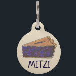 Maine Blueberry Blue Berry Pie Slice Dessert Food Pet Tag<br><div class="desc">Pet tag design features an original illustration of a slice of fresh-baked Maine blueberry pie. Just personalize with the name of your dog or cat. Lots of coordinating pet products are also available from this shop! Don't see exactly what you're looking for? Contact Rebecca to have a product customized just...</div>