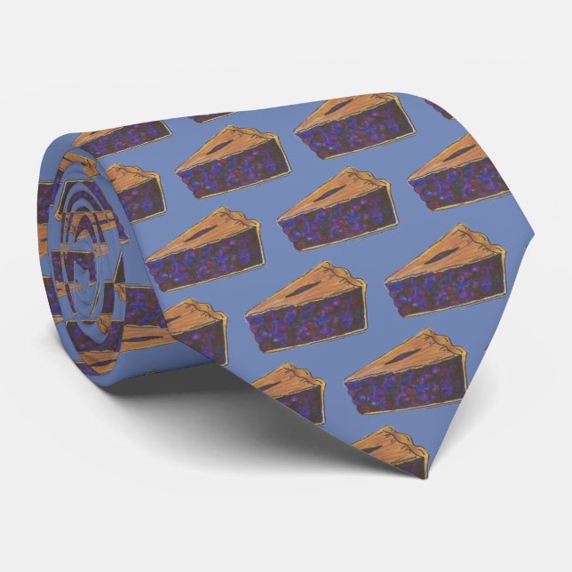 Maine Blueberry Pie Slice Baking Dessert Blue Food Tie (Rolled)
