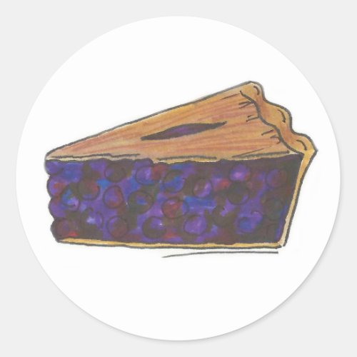 Maine Blueberry Pie Slice Baking Foodie Baked Good Classic Round Sticker