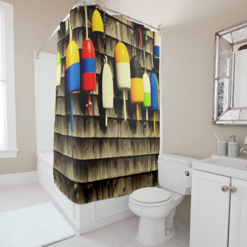 Maine Buoys Shower Curtain