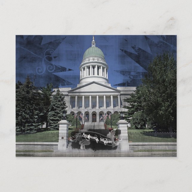 maine captiol postcard (Front)