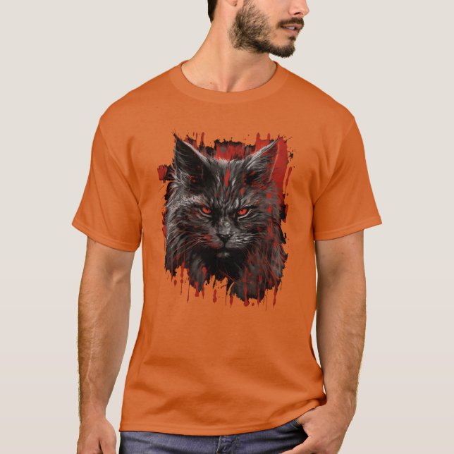 Maine Cat horror gift T-Shirt (Front)