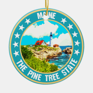 Maine                                              ceramic ornament