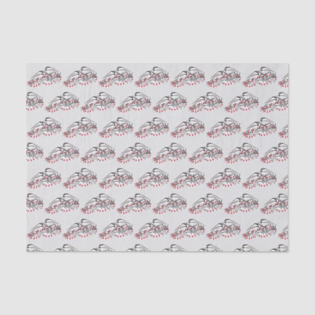Maine Chickadee Bird Winter Christmas Holiday Snow Tissue Paper (Front)