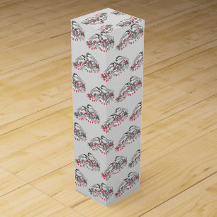 Maine Chickadee Bird Winter Christmas Holiday Snow Wine Box