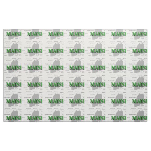 Maine Cities And Towns State Pride Map Fabric