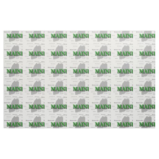 Maine Cities And Towns State Pride Map Fabric