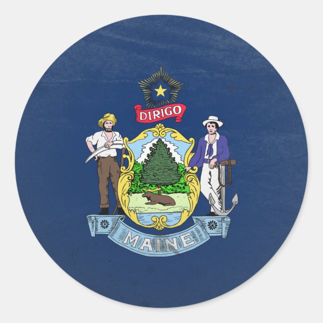 Maine Classic Round Sticker (Front)