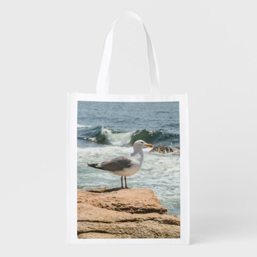 Maine Coast Acadia Ocean Seagull Grocery Bag