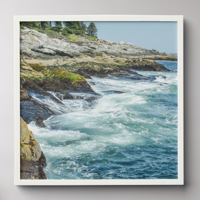 Maine Coast Ocean Waves Peel And Stick Photo Tile (Front Set)