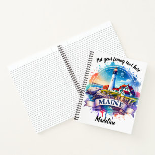 Maine coastal lighthouse watercolor notebook