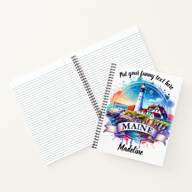 Maine coastal lighthouse watercolor notebook (Inside)