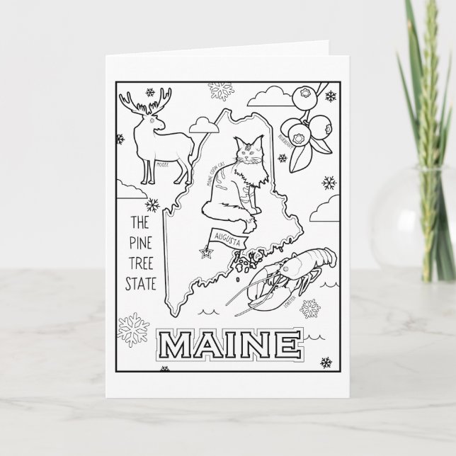 maine color me collage holiday card (Front)