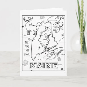 maine color me collage holiday card