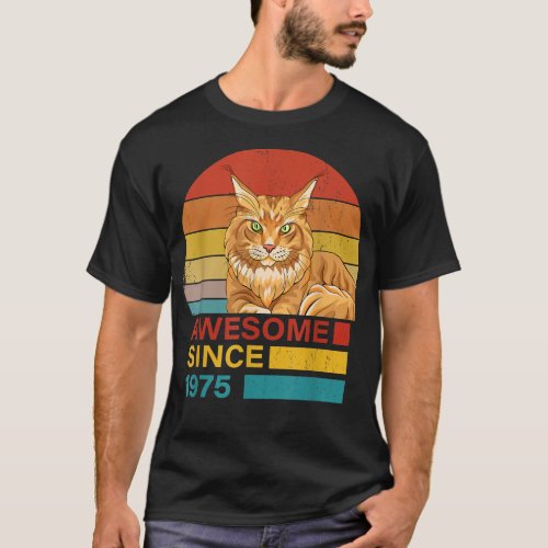 Maine Coon 1975 Birthday Funny Vintage Cat Retro S T_Shirt