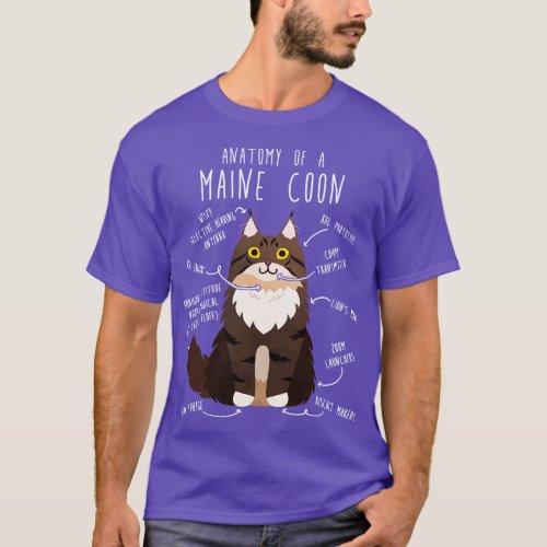 Maine Coon Cat Anatomy 4 T_Shirt