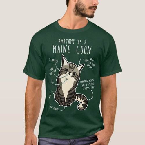 Maine Coon Cat Anatomy T_Shirt