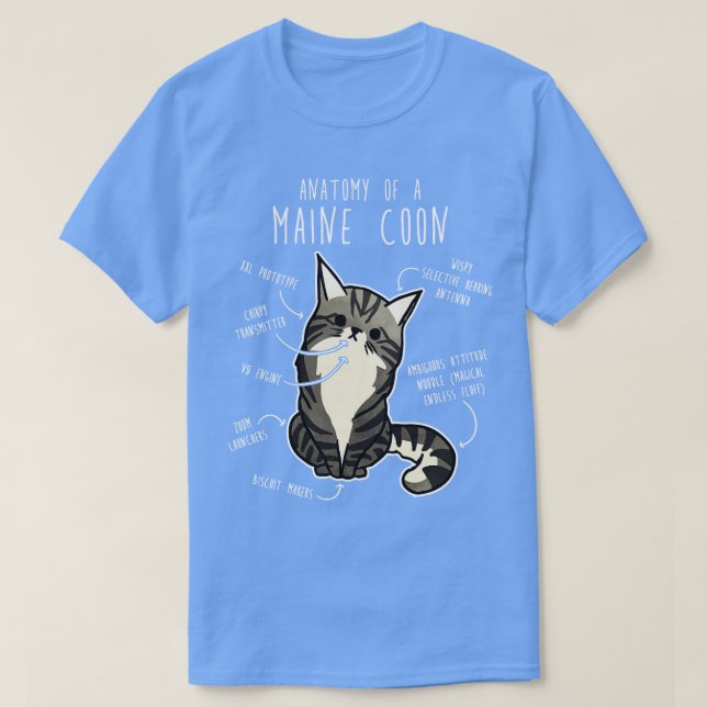 Maine Coon Cat Anatomy TShirt (Design Front)