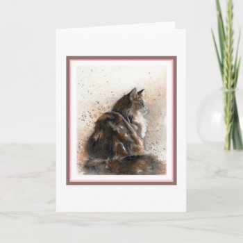 Maine Coon Cat Blank Greeting Card by GailRagsdaleArt at Zazzle