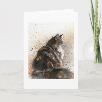 Maine Coon Cat Blank Notecard by GailRagsdaleArt at Zazzle