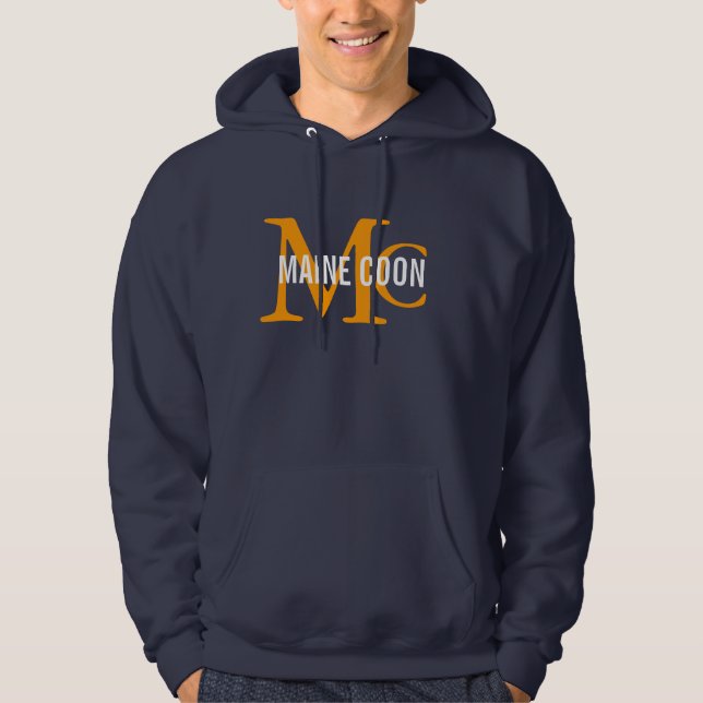 Maine Coon Cat Breed Monogram Hoodie (Front)