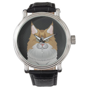 Maine Coon Cat Cartoon (Light) Watch