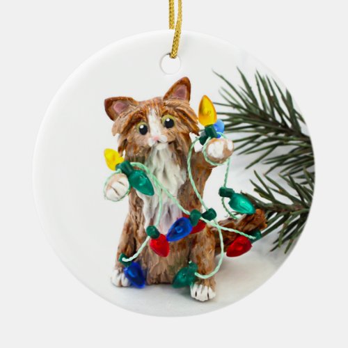 Maine Coon Cat Ceramic Ornament