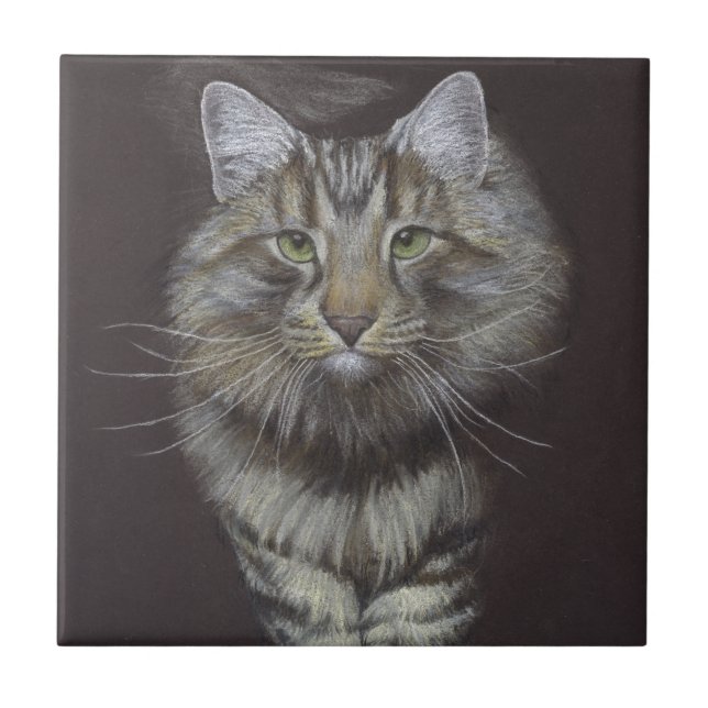 Maine Coon Cat Ceramic Tile (Front)