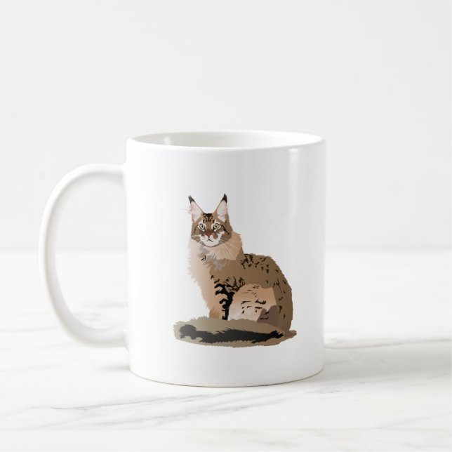 Maine Coon Cat Coffee Mug (Left)
