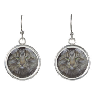 Maine Coon Cat Earrings