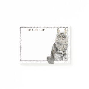 Maine Coon Cat | Funny Editable Text Post-it Notes