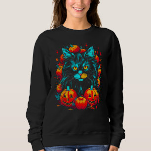 Maine Coon Cat Halloween Sweatshirt