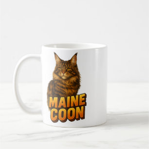 Maine Coon Cat Illustration Coffee Mug