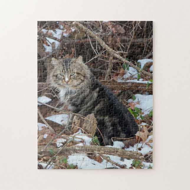 Maine Coon Cat in Forest Jigsaw Puzzle (Vertical)