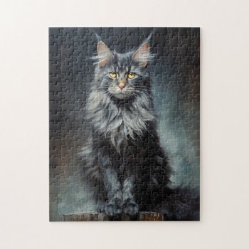Maine Coon Cat Jigsaw Puzzle by petsArt at Zazzle