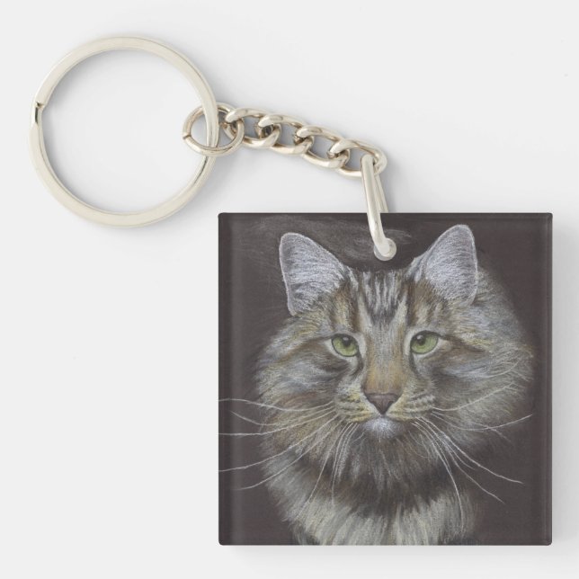 Maine Coon Cat Keychain (Front)