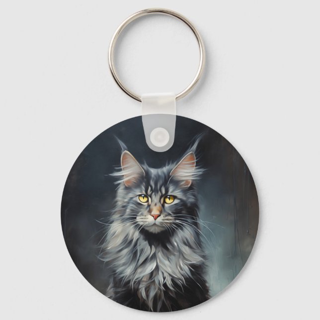 Maine Coon cat Keychain (Front)
