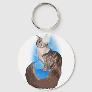 MAINE Coon Cat Keychain