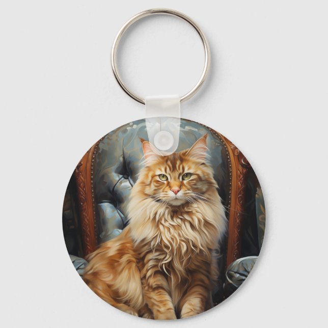 Maine Coon cat Keychain (Front)