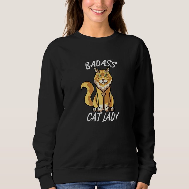 Maine Coon Cat Lady Cat Mom Sweatshirt (Front)