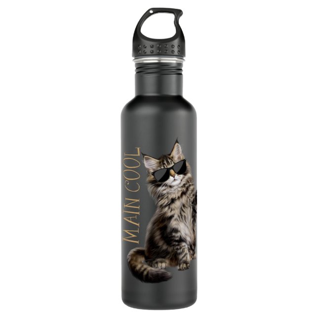 Maine Coon Cat - Main Cool  Stainless Steel Water Bottle (Front)