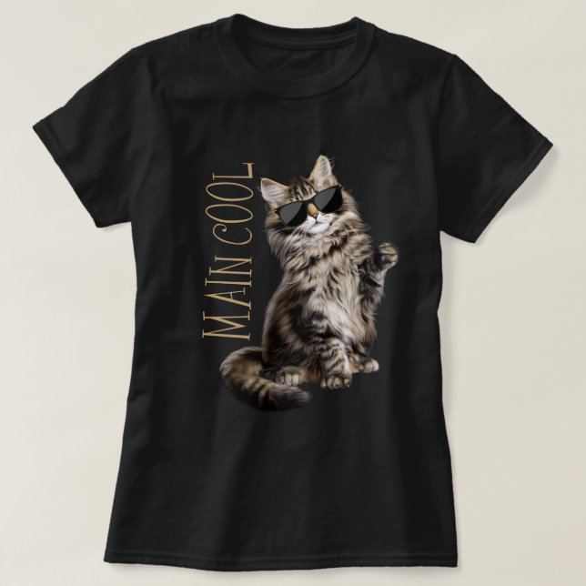 Maine Coon Cat - Main Cool  T-Shirt (Design Front)