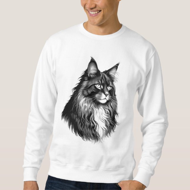 Maine Coon Cat Men's Sweatshirt (Front)
