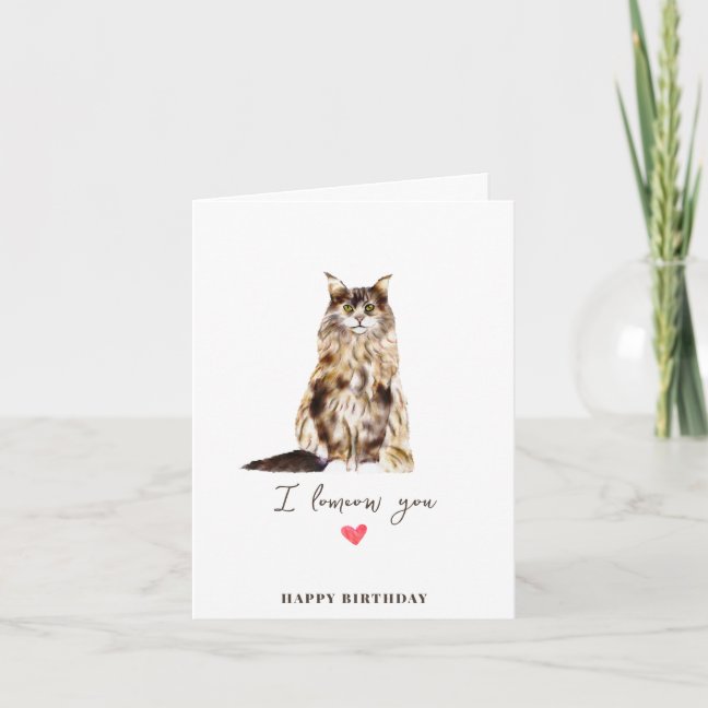 Maine Coon Cat Mum Dad Pets Birthday Card